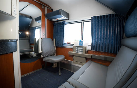 Private room aboard Amtrak train