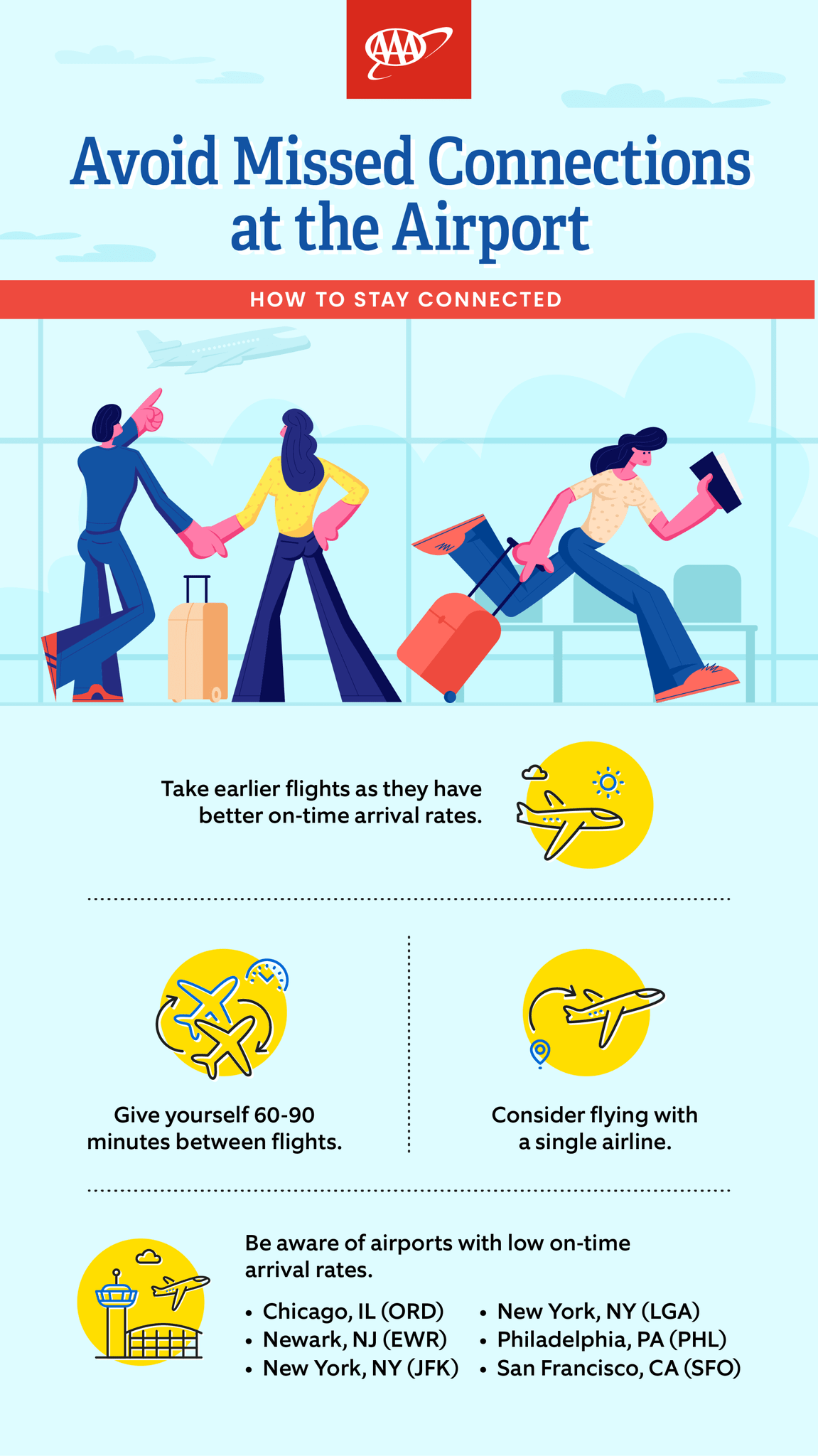 AAA Missed connection airport infographic